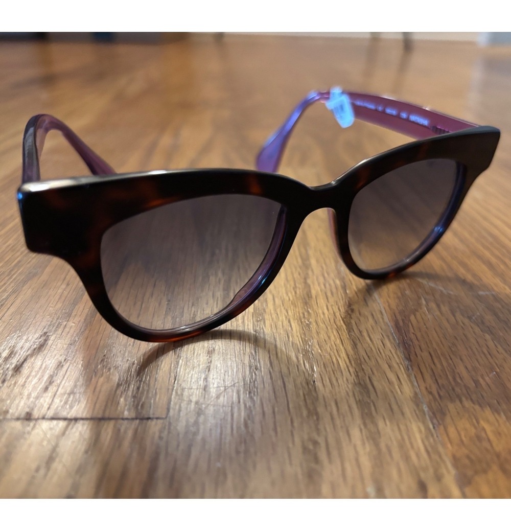 Oscar de la Renta x Morgenthal Frederics Natasha Tortoise Purple Sunglasses 724